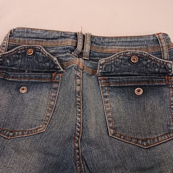 VNT SQUEEZE Jeans Women's Sz 5/6 Blue Embroidered SNAP POCKETS Bohemian Festival - Picture 10 of 16